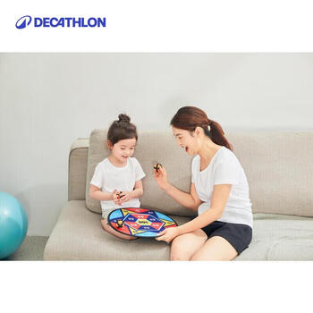 迪卡侬儿童粘粘球玩具黏黏球室内飞镖靶盘亲子吸盘球-炫彩几何-4327787