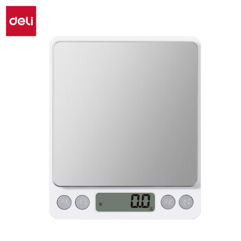 得力（deli）【新品限时特惠】电子秤厨房秤克重食物烘焙家用0.1g/3kg电子秤白