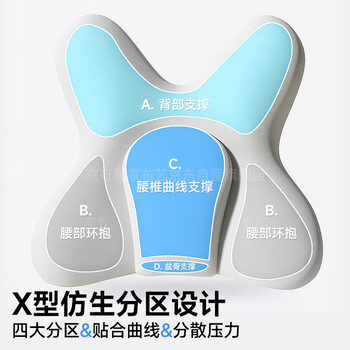 京冇腰靠腰部靠垫护腰坐垫靠背一体式久坐办公室座椅人体工学腰托靠枕