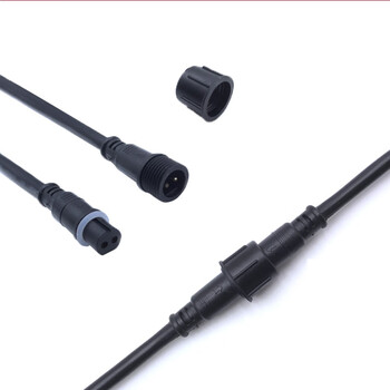 奇立彩防水插头公母对接插头航空工业LED电源户外快速接头2芯1.5平方