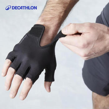 迪卡侬（DECATHLON）健身手套男女半指耐磨手套排湿除汗手黑色M4066972