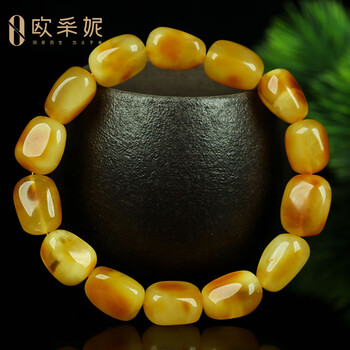 欧采妮（OUCERNY）蜜蜡随形手串女款天然原石波罗的海鸡油黄红满蜜男士琥珀手链孤品 A8973