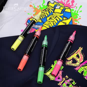 辉柏嘉（Faber-castell）阀门式丙烯马克笔双头白色盒装O1-285511美术写生水彩笔美育画画笔