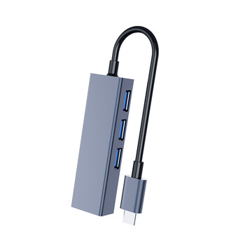 DM大迈 Type-C转USB2.0分线器 四合一扩展坞 转百兆网口 HUB集线器 笔记本电脑外置有线网卡 CHB002