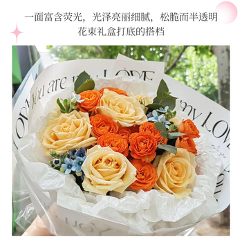 NVV珠光雪梨纸20张50*70cm 加厚褶皱内衬纸水果鲜花打底圣诞节教师节花束diy包花纸-粉白混装LP-XL混