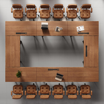 吉赠实木折叠会议桌现代简约可移动拼接培训桌会议室接待洽谈桌高级感