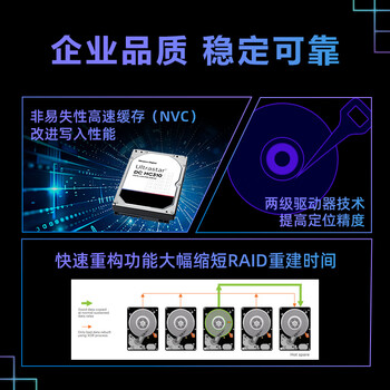 西部数据（WD）4TB 企业级机械硬盘DC HC310 SATA 7200转256MB CMR垂直 服务器硬盘 3.5英寸HUS726T4TALE6L4