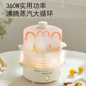 九阳（Joyoung）蒸蛋器 自动断电小型迷你双层懒人早饭神器煮鸡蛋煮蛋器 ZD14-GE653【奶酪黄】