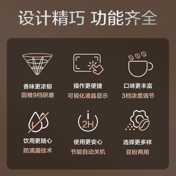 飞利浦（PHILIPS）咖啡机全自动家用美式全自动豆粉两用研磨一体式磨豆机现磨实用礼物【HD7751】