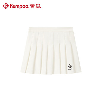 薰风（KUMPOO）羽毛球短裙百搭跑步运动半身裙女K243W-7033 白色 2XL