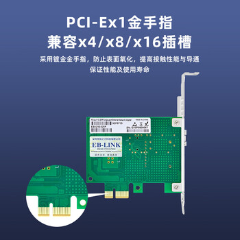 EB-LINK intel I210芯片PCI-E X1千兆单口SFP光纤网卡含多模光模块服务器桌面台式机网络适配器（稳定版）