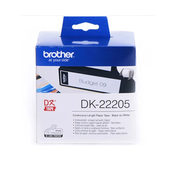 兄弟兄弟原装标签机标签纸 DK-22205 白底黑字（纸质）色带 62mm*30.48 m连续长