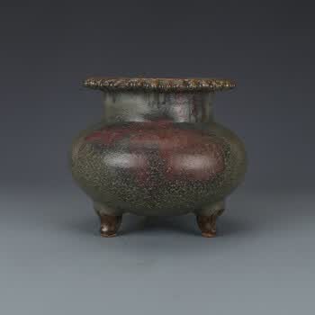 钧窑三足炉- 京东