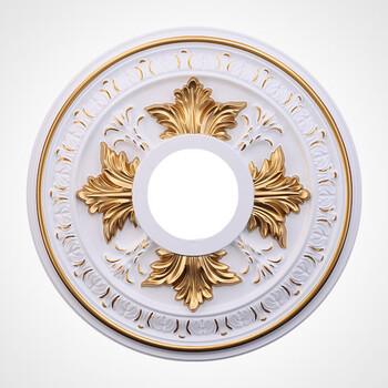 欧式雕花pu灯盘客厅天花板吊顶造型pvc圆形石膏灯盘顶面灯池装饰石膏