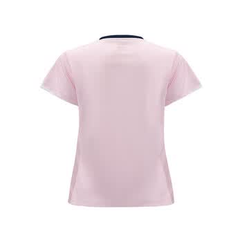 川崎羽毛球服女款夏季速干透气训练服V领运动服T恤 锋芒粉 S
