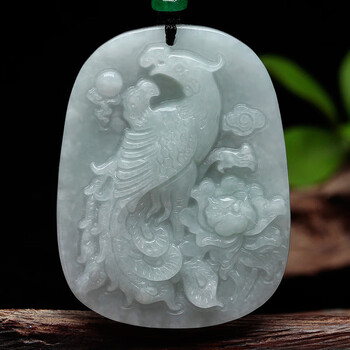 お得品‼️新入荷❣️天然A貨翡翠 厚重感、満工【花開富貴、鳳穿牡丹】　鑑定書付き 翡翠牡丹花价格报价行情- 京东