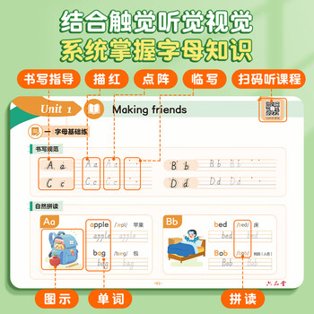 六品堂四年级上册衡水体英语字帖人教版同步练字帖小学生英文字母单词乐写字描红本