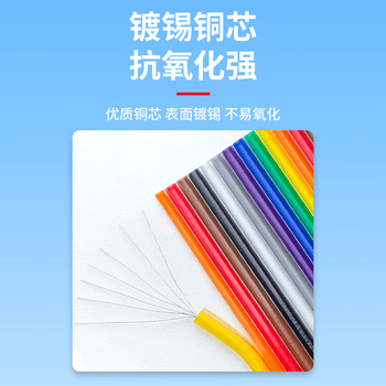 巴也 1.27mm杜邦彩排线28AWG 2651镀锡扁平端子线20芯 61米/1卷 BY-20DBX61