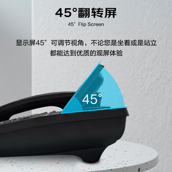 泰丰888摇头办公室坐式固定电话机家用有线固话座机式免电池来电显示商务办公免提 TF202A黑色