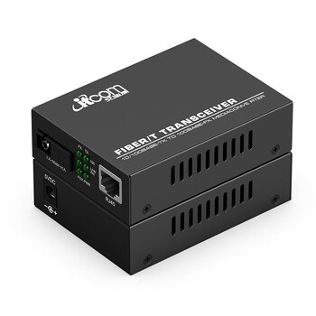 itcom艾迪康光纤收发器光电转换器百兆单模单纤1光1电外置电源SC接口40公里电信级一对IT168-FE-40AB