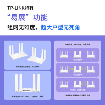 普联（TP-LINK） 大道AX3000满血WiFi6千兆无线路由器 5G双频家用穿墙 Mesh 3000M无线速率 信号增强 易展 XDR3010
