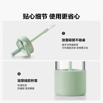 北鼎（Buydeem）吸管杯玻璃杯 高颜值大容量水杯便携冷饮杯送礼杯