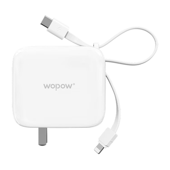 WOPOW沃品 LQ20 三合一充电宝通用苹果华为iPhone15promax无线移动电源快充小巧外接电池便携