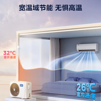 美的空调 大1匹 酷省电 新一级能效 变频冷暖 壁挂式空调挂机节能 KFR-26GW/N8KS1-1