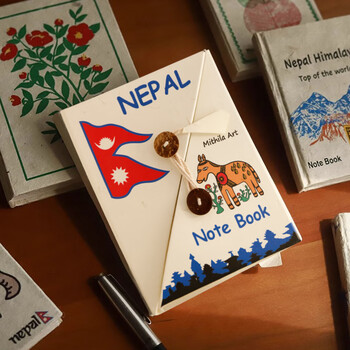 佳茉尼泊尔手工本手账本diy素材日记本复古旅行高颜值网红空白本纸加厚笔记本520礼物升级款新年情人节