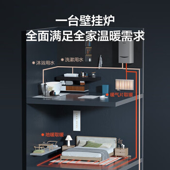 林内（Rinnai）24KW 80-120㎡ 防止空燃 自动气压调节 烟道堵塞保护 燃气壁挂炉L1PB27-24C33(RBS-24C33)