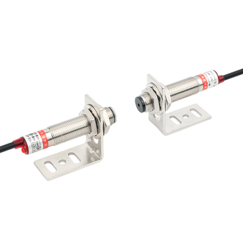 珀帝 M12激光对射光电开关传感器可见红外线激光感应器NPN常开   M18红外不见光NPN常闭