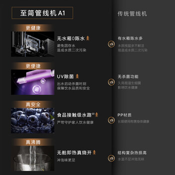 COLMO黑珍珠至简管线机A1壁挂式净饮机伴侣 家用加热无水箱即热式饮水机 全通量适配真沸腾4段控温