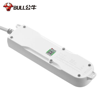 公牛（BULL）新国标插座 4插位分控开关全长3米插线板插排 蓝白款 GN-607
