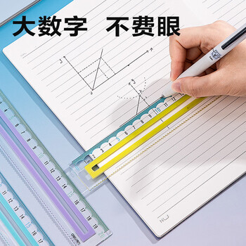 得力（deli）20CM青草绿防滑硅胶条直尺 防滑易拿 绘图使用不移位 不易断裂 刻度清晰高考祝福礼物