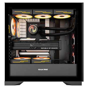 长城（Great Wall）冰霜X7黑色电脑机箱（背插主板/磁吸金属面板/0.75mm厚五金/四面便拆装/360水冷位/9风扇位/5090）