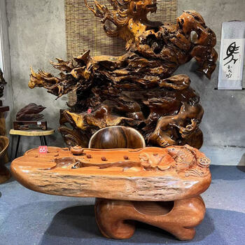 根雕茶桌花梨木价格报价行情- 京东