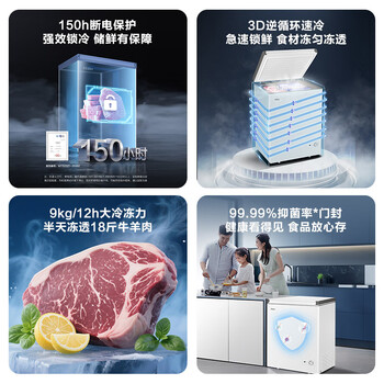 海尔（Haier）142L单温冰柜小型家用小冰柜减霜一级能效冷藏冷冻转换深冷冷柜小冰箱BC/BD-142GHW9D