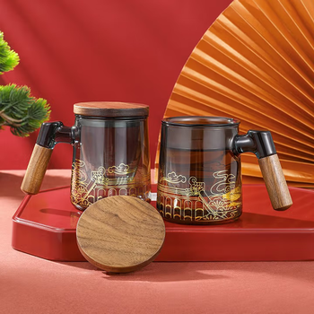 平仄故宫文创礼品茶水分离泡茶杯茶杯礼盒水杯送长辈生日礼物浮云沉香