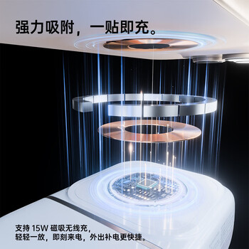 WOPOW沃品【3c认证】磁吸充电宝 10000毫安 快充自带线带插头手机支架AC五合一充电器支持苹果华为 白色