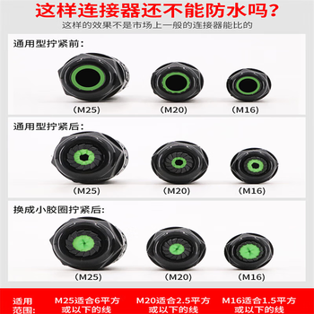 正鑫远 IP68电线防水连接器对接电缆接线端子三通户外防雨接头灯埋地M25 T型3通2芯(0.5-6平方)