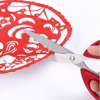 齐心剪刀剪子 加长剪刀180mm 颜色随机6个 B2716