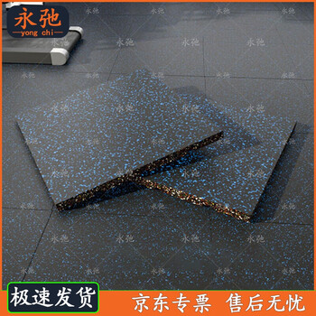 永弛健身房地垫隔音垫减震垫运动地板橡胶垫哑铃垫 100*100*2.0cm