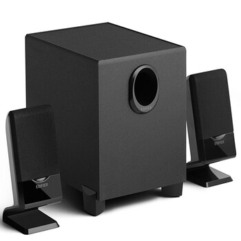 漫步者R101V 电脑音响 2.1声道桌面音响 游戏音响 黑色