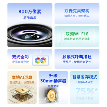 普联(TP-LINK)800万4K全彩摄像头家用监控360度无死角带夜视全景 室内无线手机远程可对话宠物宝宝看护 IPC48DW 普联(TP-LINK)800万4K全彩摄像头家用监控360度无死角带夜视全景 室内无线手机远程可对话宠物宝宝看护 IPC48DW