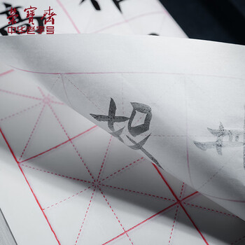 荣宝斋 米字格宣纸 日星宣纸半生熟书法专用练习作品 文房四宝初学毛笔字 半生熟-9cm*12格/100张