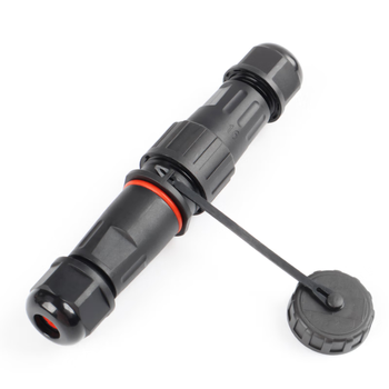 正鑫远 免焊接防水航空插头公母对接插座工业电源连接器LD16-4芯 后螺母 面板固定 （全黑）（4个)