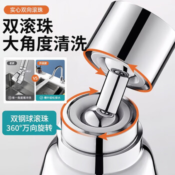 佳立方厨房水龙头延伸器万向旋转增压洗菜盆万能转接喷头防溅水起泡神器