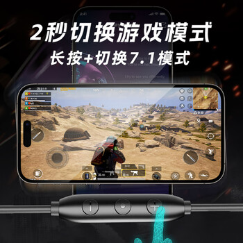 wedoking入耳式游戏有线耳机Type-C接口电竞7.1音效手机fps专用声道耳麦听声辨位和平精英可高清通话耳机