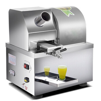 手摇甘蔗榨汁机商用小型台式手动电动电瓶甘蔗汁压榨机不锈钢机身 双