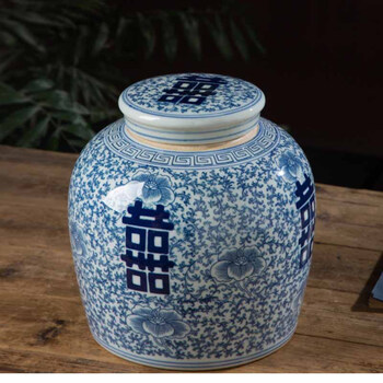 青花喜字罐价格报价行情- 京东
